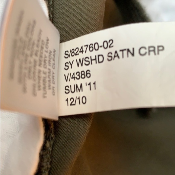 Banana Republic Washed Satin Crop Trouser - Dark Green, size 6 - Picture 4 of 8